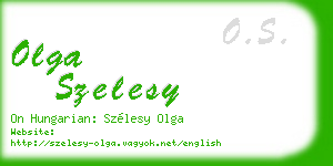 olga szelesy business card